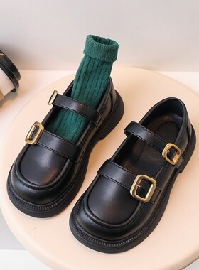 女童皮鞋公主鞋2025春秋新款小女孩黑色校园演出韩版儿童单鞋时尚