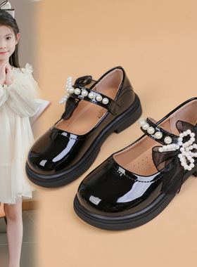 女童小皮鞋春秋2026新款黑色玛丽珍公主鞋中大童小学生校园演出鞋