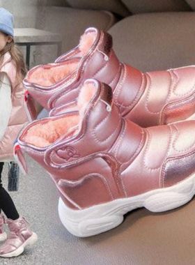 雪地靴新款2025冬季加绒时尚保暖中大童棉鞋休闲鞋学生童鞋