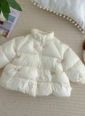 m304新款冬装女宝宝韩版加厚外套小童洋气加绒棉衣冬季棉袄棉服潮