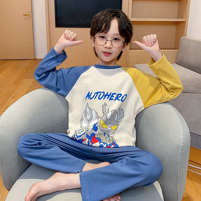 儿童睡衣男童纯棉长袖春季爆款韩版卡通中大童圆领男孩家居服205