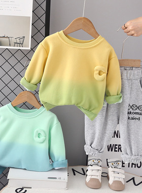 男童秋装套装2023新款洋气1-3岁5宝宝春秋季长袖卫衣两件套时尚潮