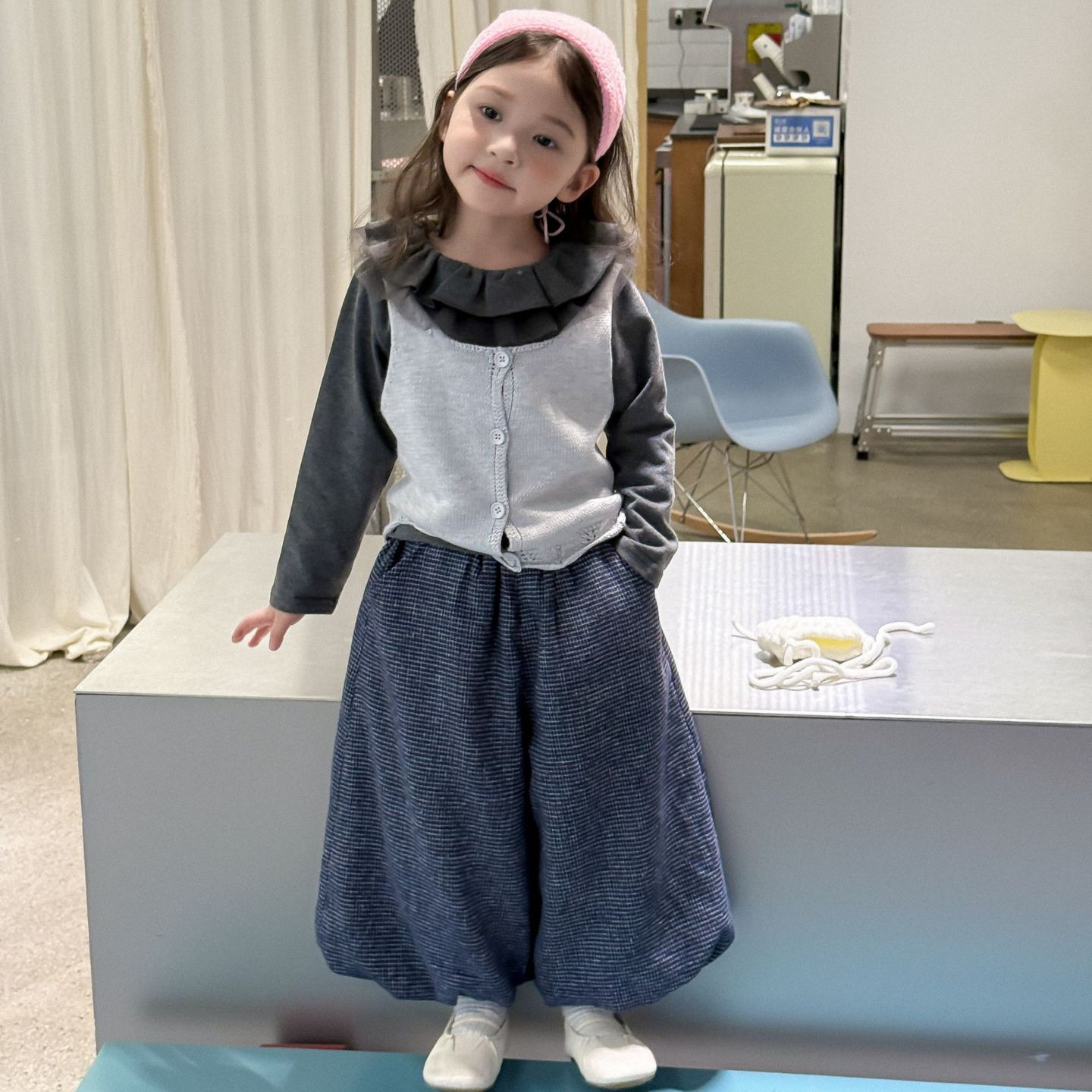 2025秋季新款童装 韩版童装 女童针织毛线吊带 小清新毛衣 背心