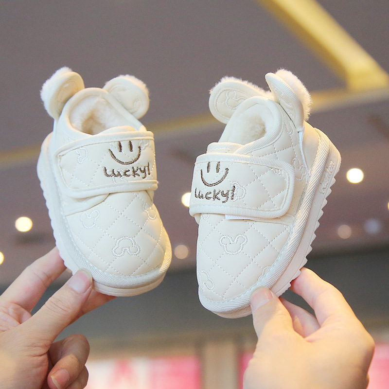 秋冬男宝宝加绒保暖雪地靴0-2岁1女婴幼儿软底学步鞋子加厚棉鞋