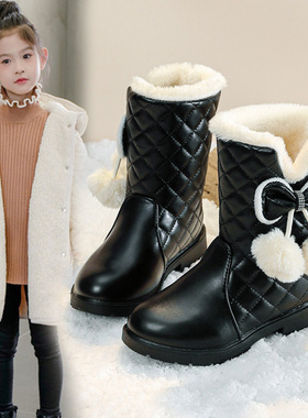 儿童雪地靴女童靴子冬季2025新款加厚保暖公主短靴中大童女孩棉鞋