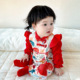 婴儿秋季 纯棉连体衣2025女宝宝中国风周岁满月爬服春秋新生儿3238