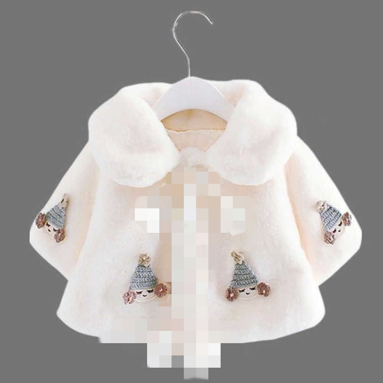 莹莹贝贝童装女童洋气外套春秋装新儿童宝宝女仿皮草外套斗篷婴儿