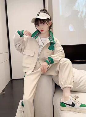 女童春秋款卫衣套装大女孩儿童装洋气网红时髦休闲秋季潮衣服9岁8