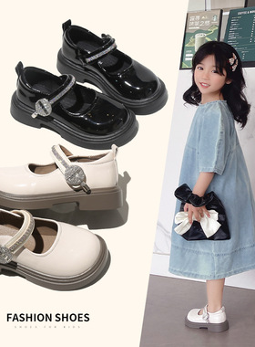 女童皮鞋2025新款春季儿童鞋子黑色小香风公主鞋女宝单鞋软底春秋