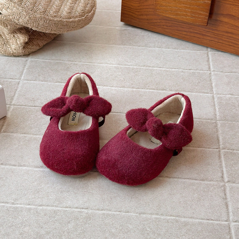 韩版女童毛毛鞋2025冬季新款女童蝴蝶结公主鞋女宝宝软底豆豆鞋,童鞋/婴儿鞋/亲子鞋,棉鞋,淘宝优惠券,粉丝福利购,淘宝优惠卷