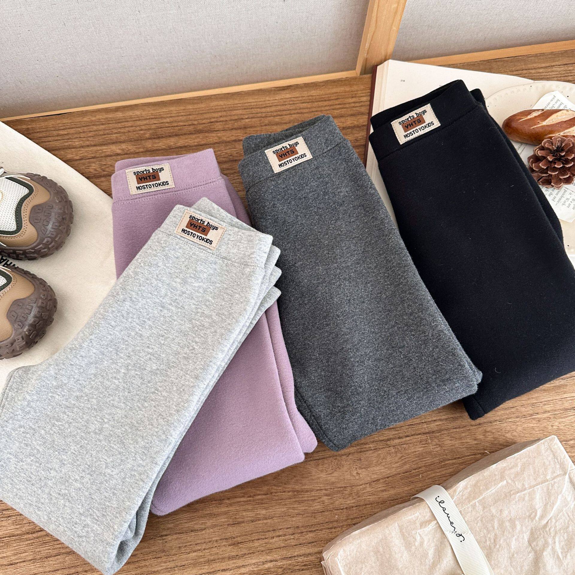 女童打底裤2025冬款儿童加厚加绒打底裤男童女童修身百搭加绒裤子