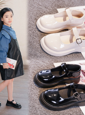 女童黑色皮鞋2025春秋新款软底单鞋女孩玛丽珍公主鞋简约儿童鞋子