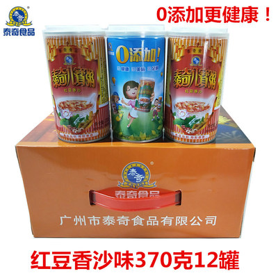 泰奇八宝粥红豆香沙370克12罐整箱早餐速食粥桂圆莲子花生无添加