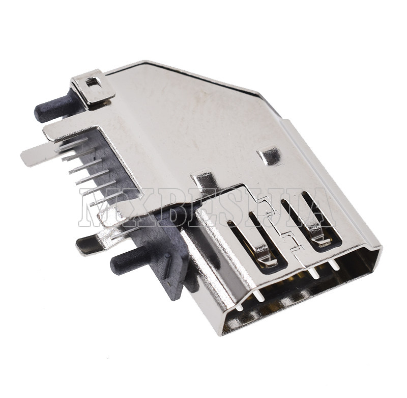 侧插 HDMI 侧插长体 AF 19P DIP两排 侧插长体 外壳定位脚 前后