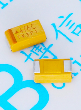 C型 16V47UF 476C 贴片钽电容 6032 10% 胆电容 黄色 极性电容