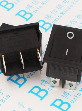 25*31 黑色船型开关六脚两档 KCD4-6P 31X25MM 16A250VAC按键电源