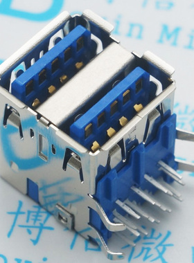 AF 双层USB 3.0插座 A型双层A母座90度 台式电脑3.0 双USB接口