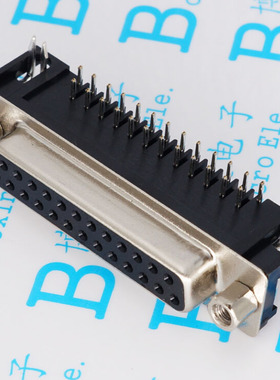 DR25母头 弯针 DP25针 母座 90度弯脚镀金 黑色 并口焊插板式