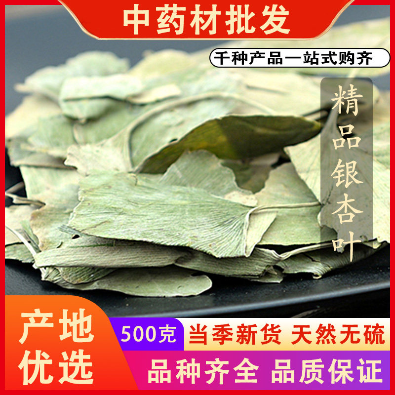 同仁堂品质无硫银杏叶新鲜白果叶干货银杏叶茶中药材可磨粉500克g