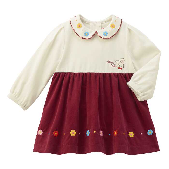 24年新款日本制mikihouse chieco saku小兔花朵连衣裙23-1901-686