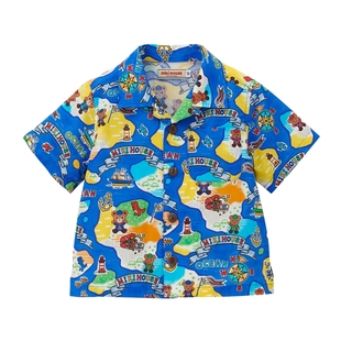 5302 25年新款 衬衫 148 日本mikihouse满印小熊旅游短袖