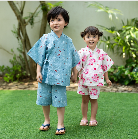 24年夏新款日本制mikihouse金鱼蜻蜓甚平家居服套装12-7501-682