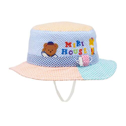 25年新款日本mikihouse抗UV刺绣防晒帽渔夫帽遮阳帽11-9102-145