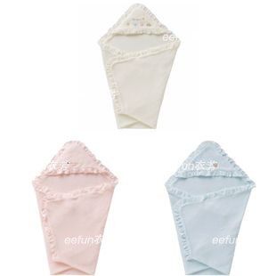 现货日本制mikihouse新生儿纯棉可爱抱被抱浴毯巾45-6028-786