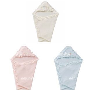 现货日本制mikihouse新生儿纯棉可爱抱被抱浴毯巾45-6028-786