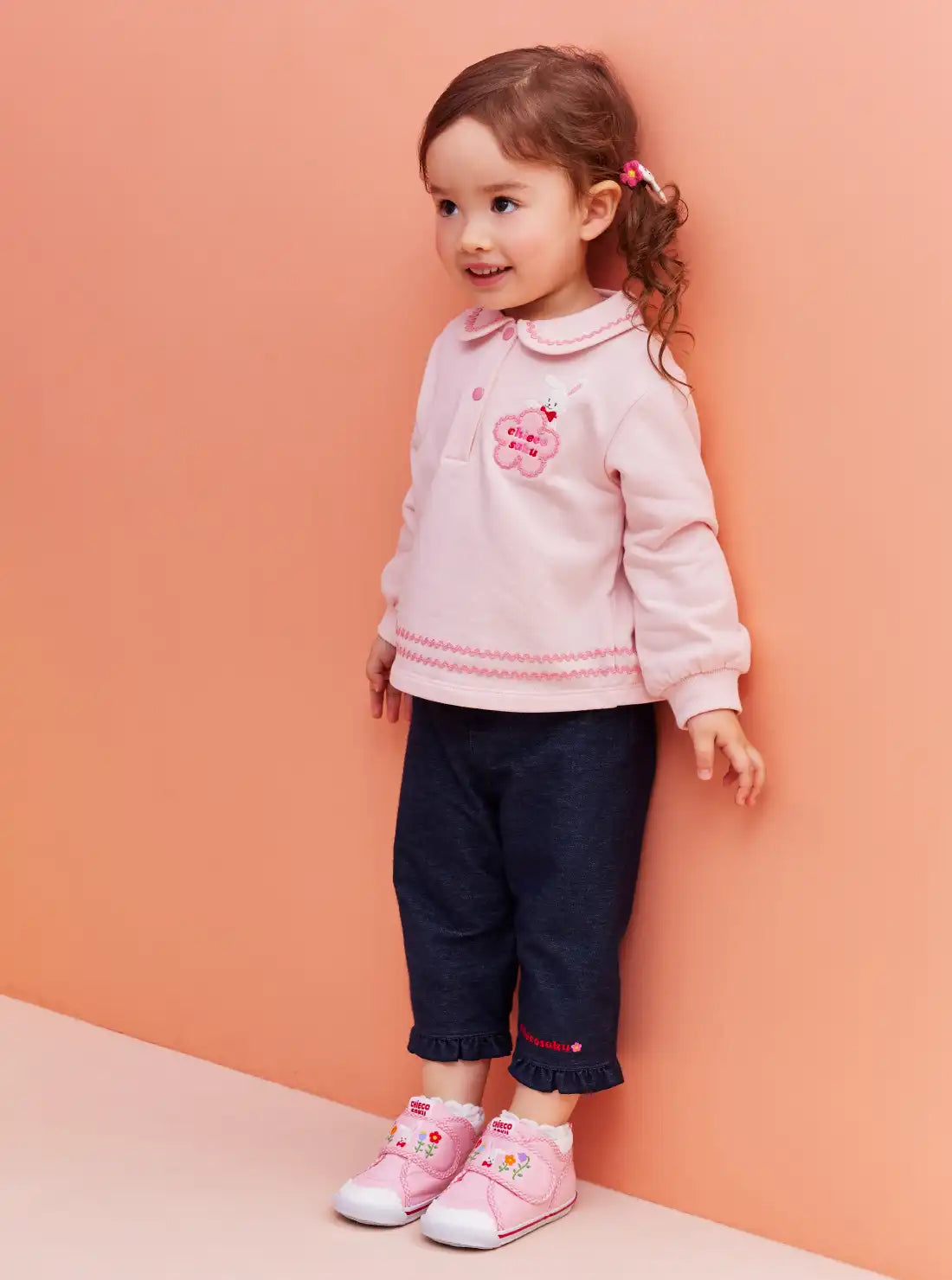 chiecosaku刺绣翻领卫衣