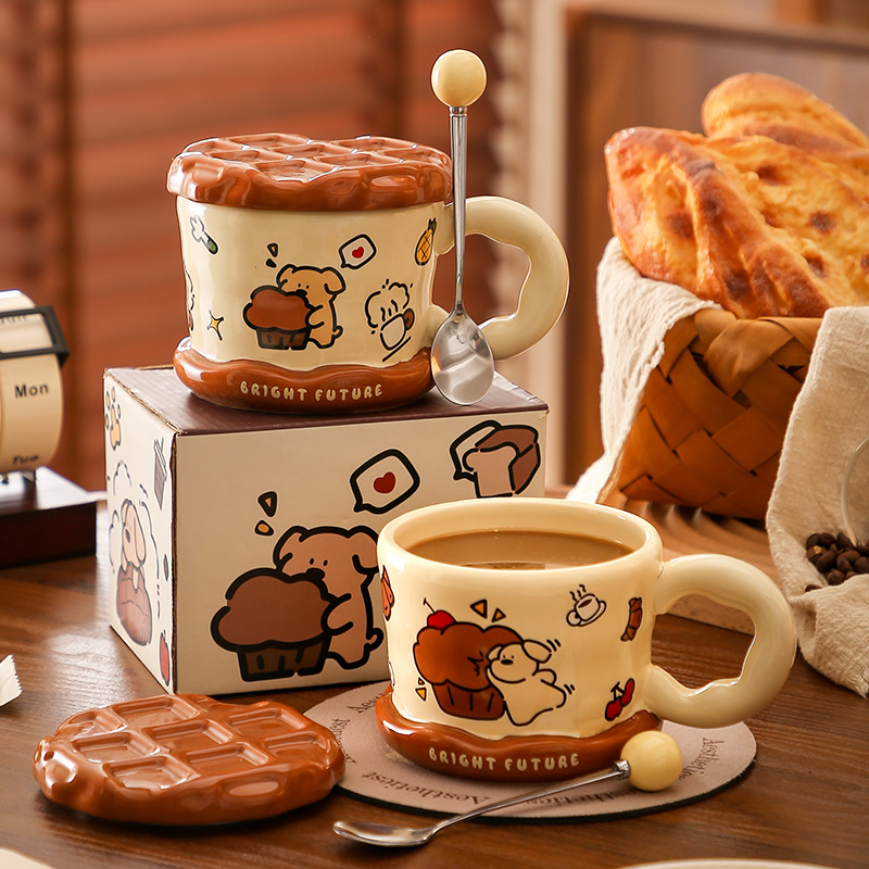 可爱小狗杯子女生日礼物陶瓷水杯