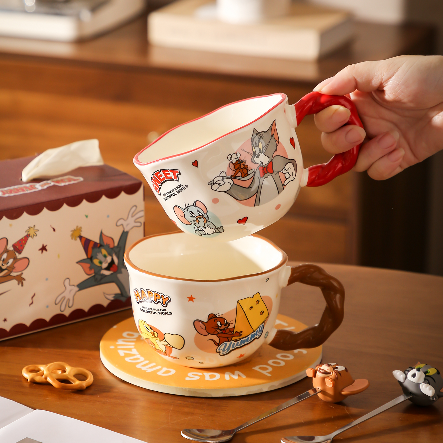 猫和老鼠马克杯大容量燕麦早餐杯