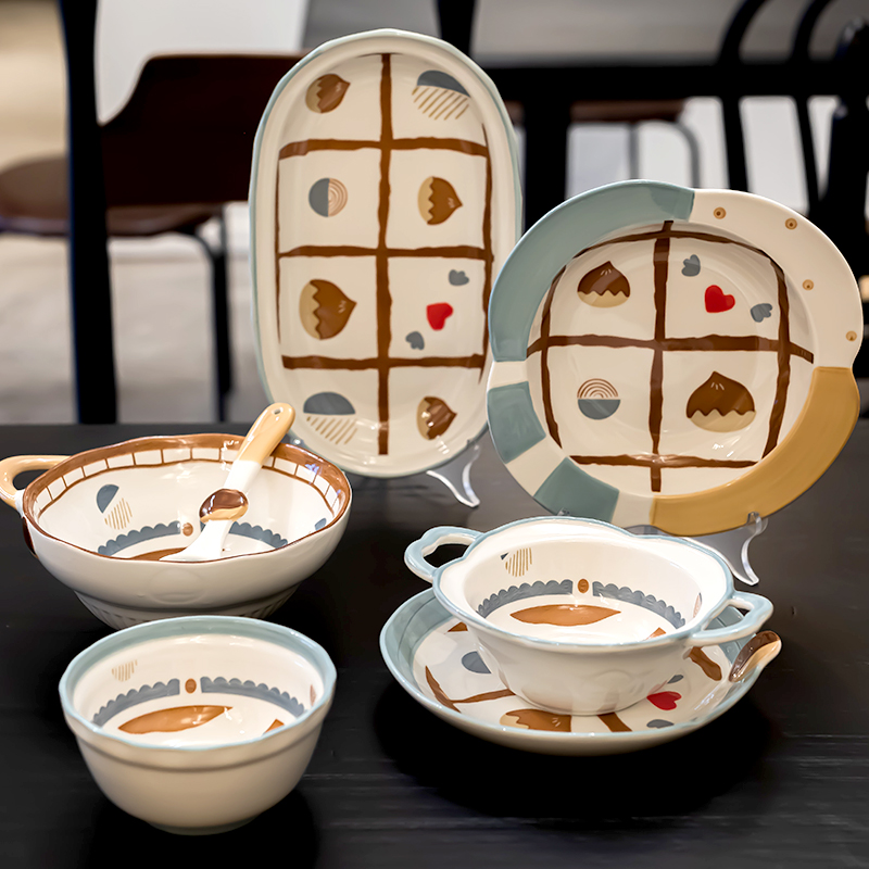 举个栗子陶瓷碗盘餐具好看甜品碗