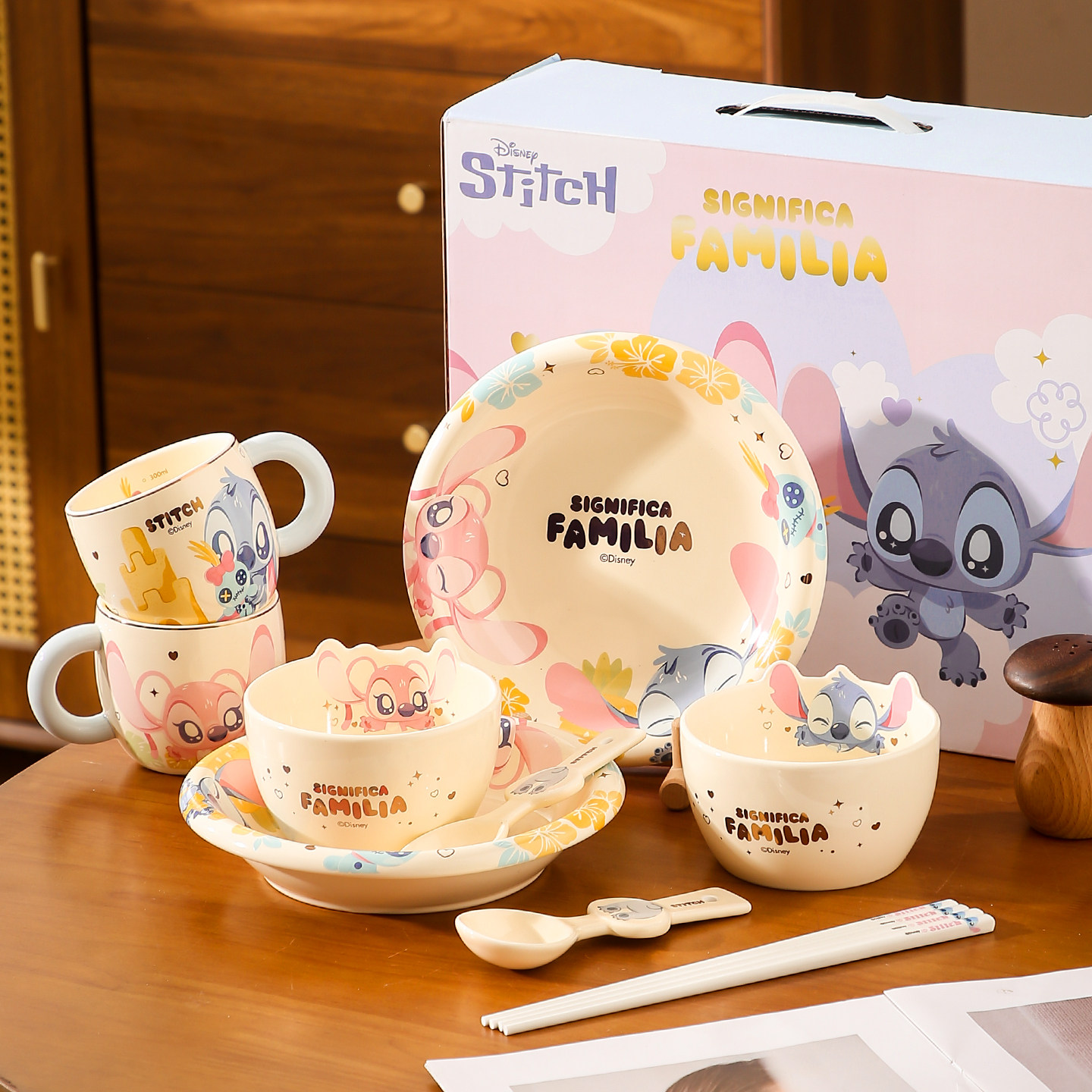 迪士尼正版陶瓷餐具礼盒高颜值一人食碗碟盘子乔迁生日礼物送女生,节庆用品/礼品,创意礼盒/礼品套组,淘宝优惠券,粉丝福利购,淘宝优惠卷