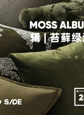 LIVING inc.苔藓绿洲 墨绿色系抱枕客厅沙发复古靠垫床上腰靠枕套