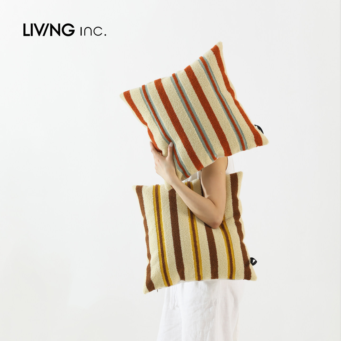 LIVING inc.短笛条纹 春夏清新简约沙发抱枕26新款多巴胺床头靠垫