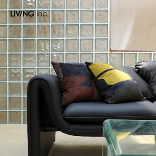 LIVING inc.倚·椅 中古几何色块沙发抱枕复古棕轻奢高级靠背垫