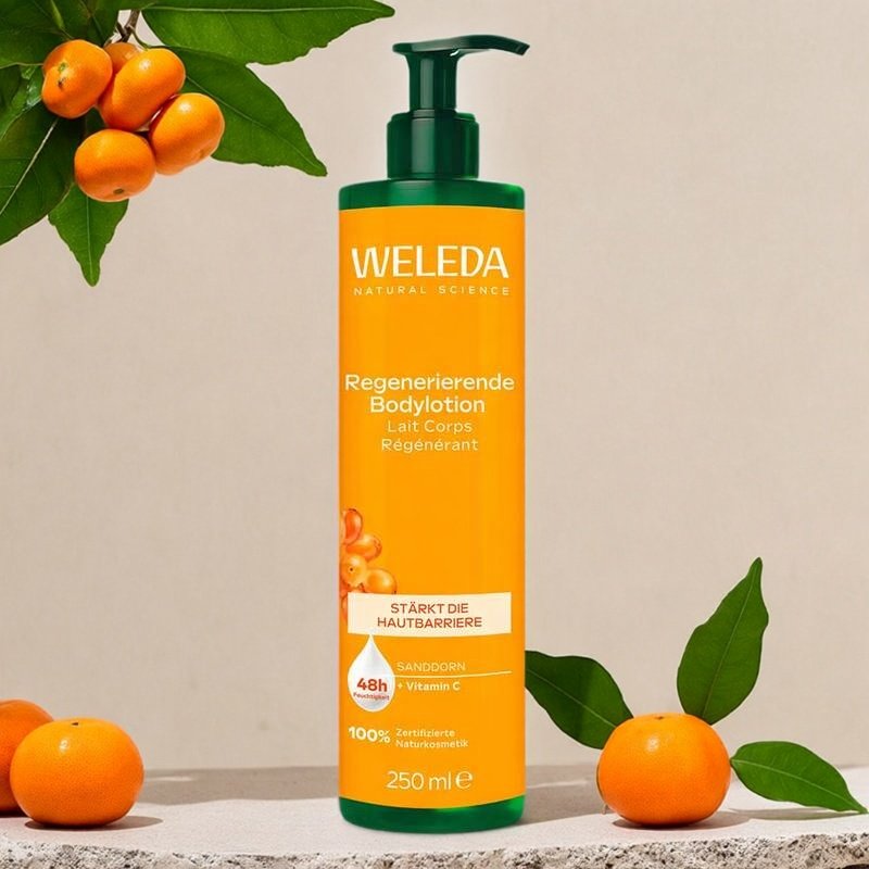 欧洲直邮德国维蕾德Weleda再生身体润肤露 保湿果香 沙棘   250ml