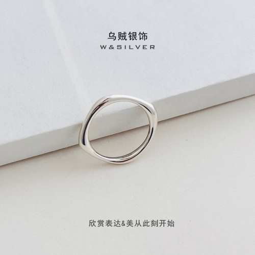 W&SILVER简约冷淡风高级小众设计通体S925纯银实心方戒