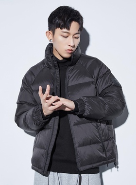 轻薄羽绒服男士宽松潮牌2025年冬季新款短款休闲帅气加厚冬装外套