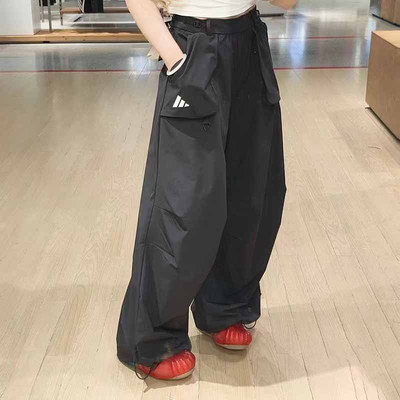 阿迪达斯春夏女裤伞兵裤超宽松直筒可收口梭织包邮JZ2171 JZ2172
