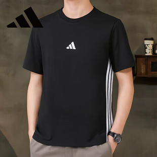阿迪达斯男短袖多色T恤小标简约三条纹包邮JY8563 JY8564 IX4272