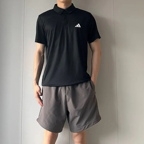阿迪达斯翻领运动衫夏短袖