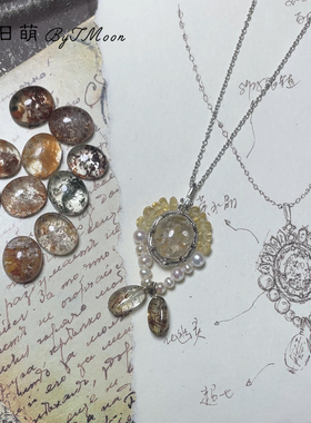 白日萌花幽灵珍珠925银毛衣链