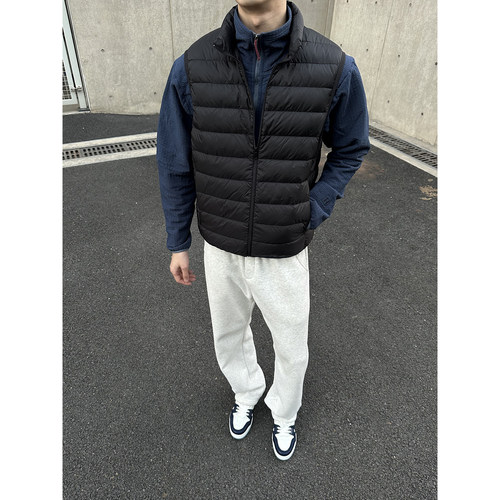 LIMOU茑版新国标90白鸭绒冬季轻薄款立领排骨羽绒服羽绒马甲男女