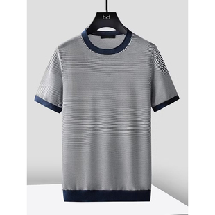 短袖 网红潮流ins简约上衣 针织t恤男潮牌夏季 宽松2025年新款