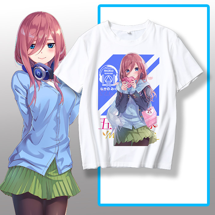 五等分的花嫁衣服三玖动漫周边男女短袖二次元动漫T恤夏季学生衫
