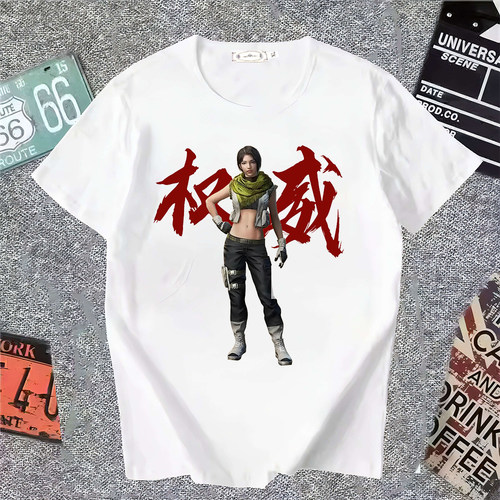 夏季和平精英权威社恐手游衣服短袖男女T恤搞怪表情包学生上衣潮t