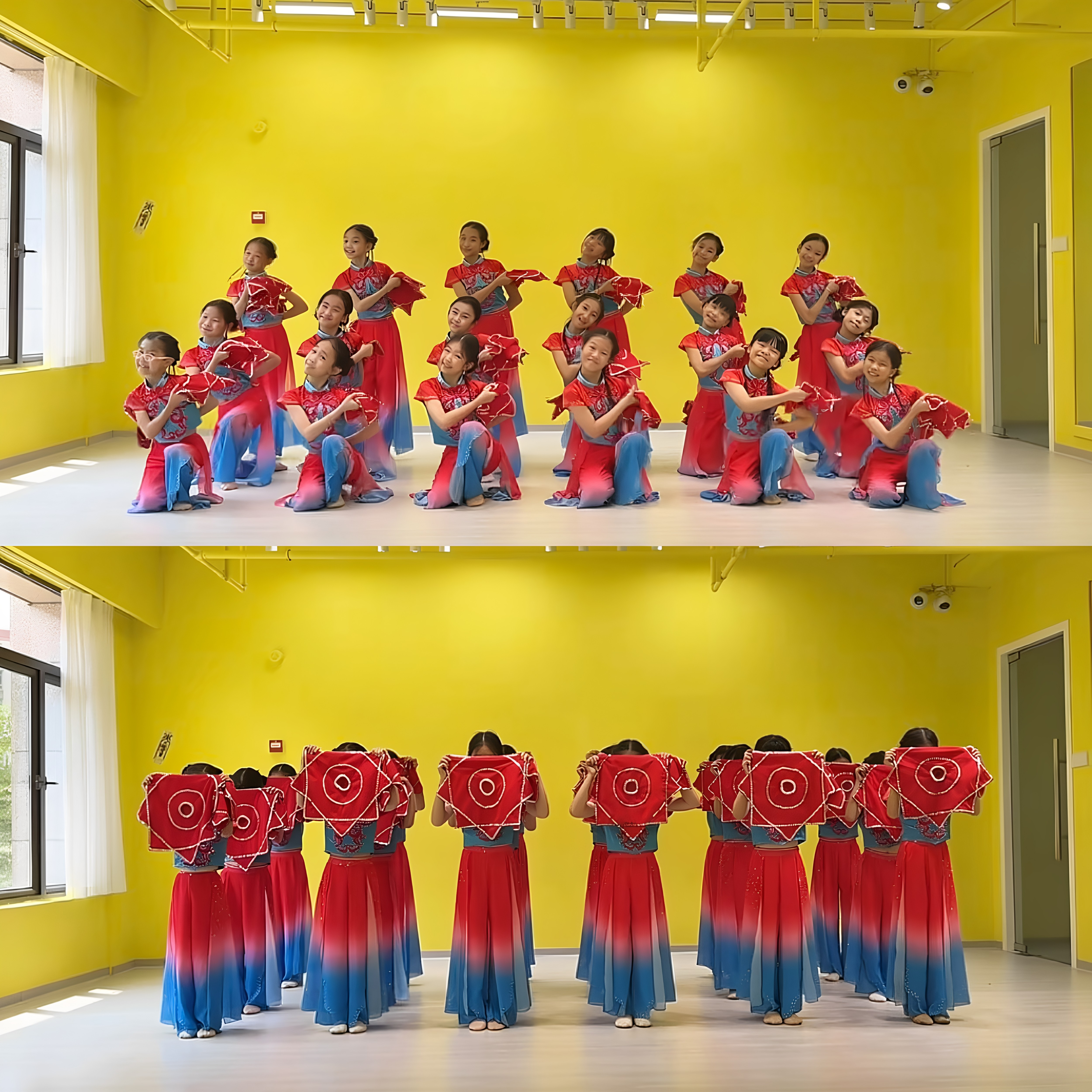 儿童俏小妞舞蹈服中国风东北秧歌手绢古典舞演出服辣妞妞飘逸喜庆