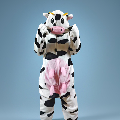 2025年冬新款奶牛连体睡衣带奶头